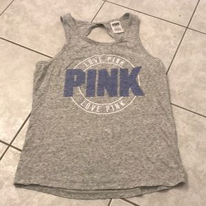 pink open back tank